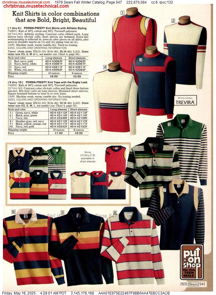 1978 Sears Fall Winter Catalog, Page 547