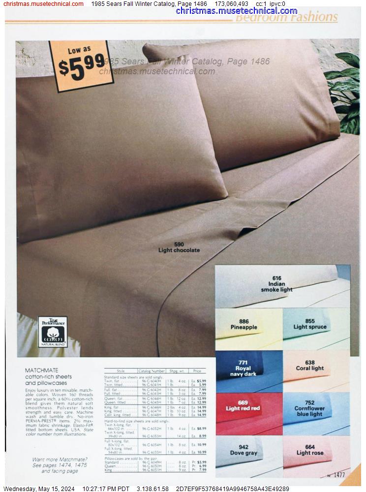 1985 Sears Fall Winter Catalog, Page 1486
