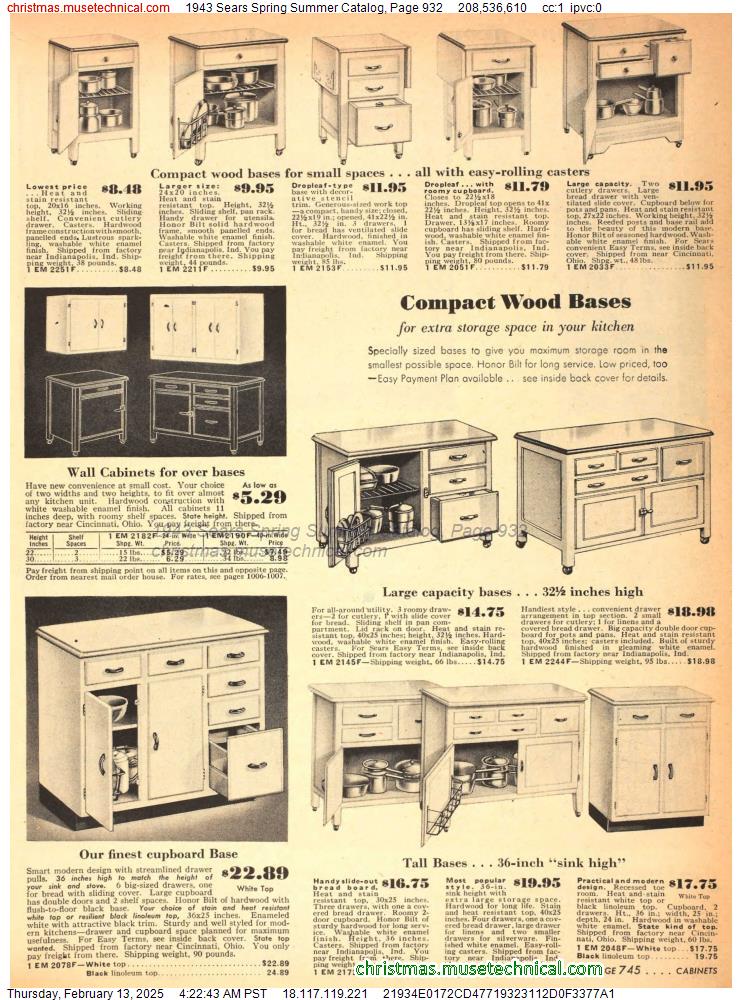 1943 Sears Spring Summer Catalog, Page 932