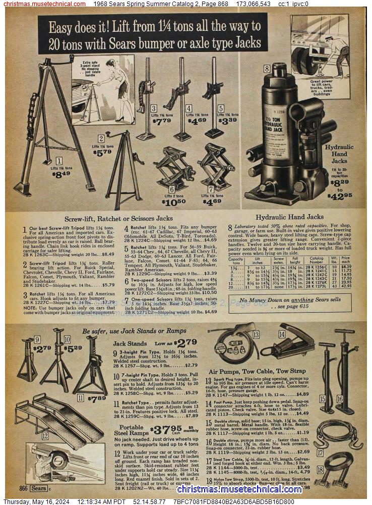 1968 Sears Spring Summer Catalog 2, Page 868