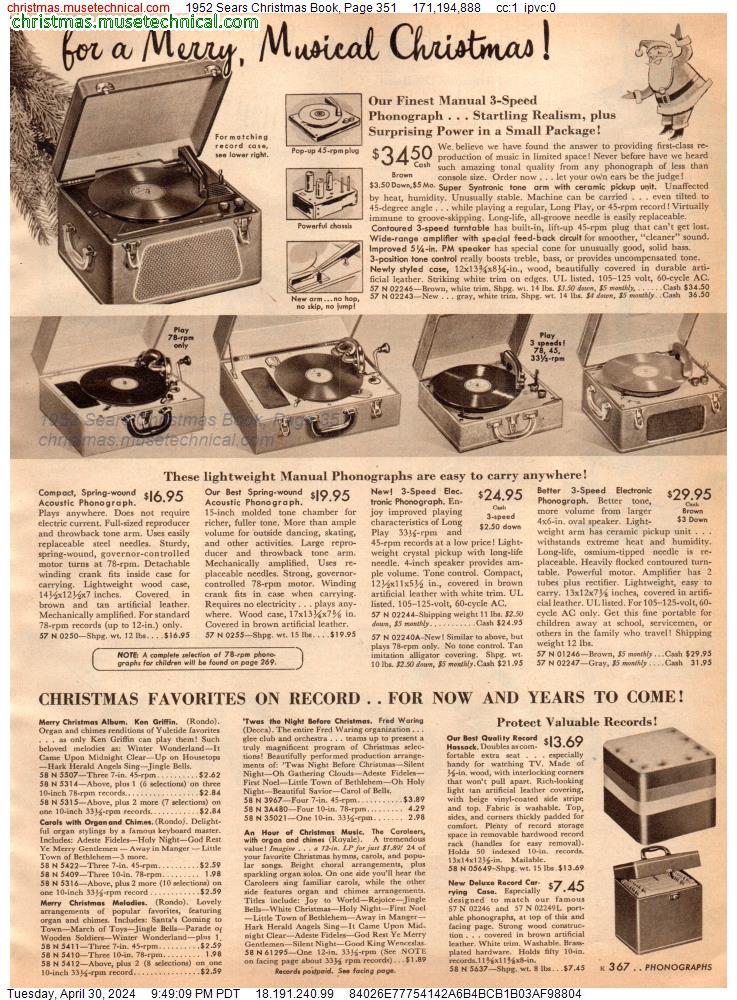 1952 Sears Christmas Book, Page 351