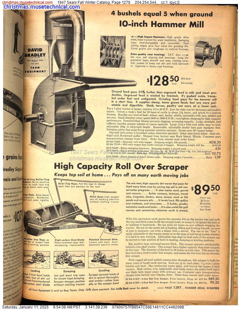 1947 Sears Fall Winter Catalog, Page 1279