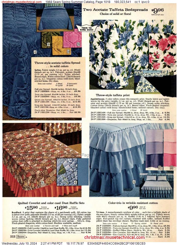 1968 Sears Spring Summer Catalog, Page 1018