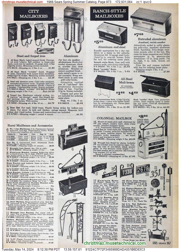 1966 Sears Spring Summer Catalog, Page 973