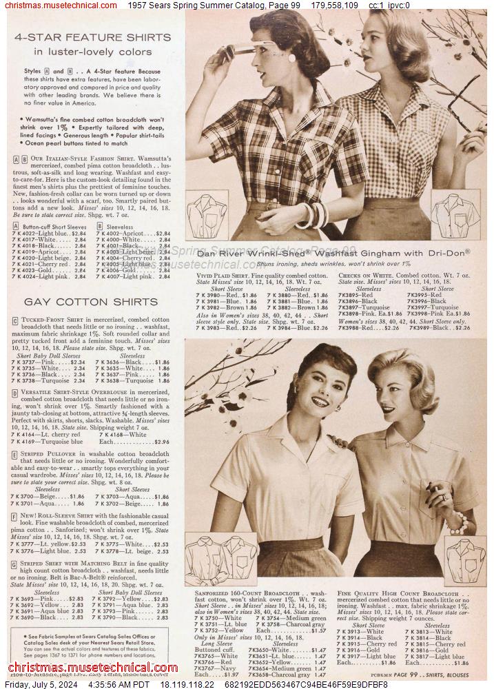 1957 Sears Spring Summer Catalog, Page 99