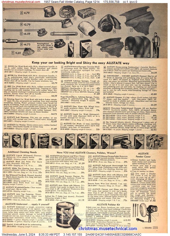 1957 Sears Fall Winter Catalog, Page 1214