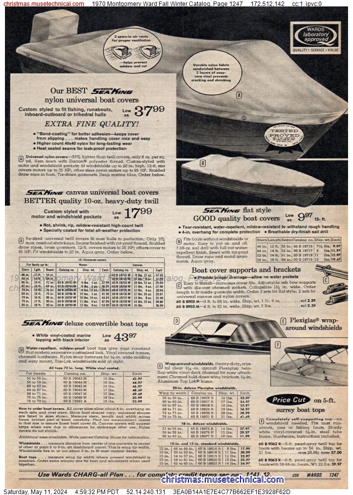 1970 Montgomery Ward Fall Winter Catalog, Page 1247