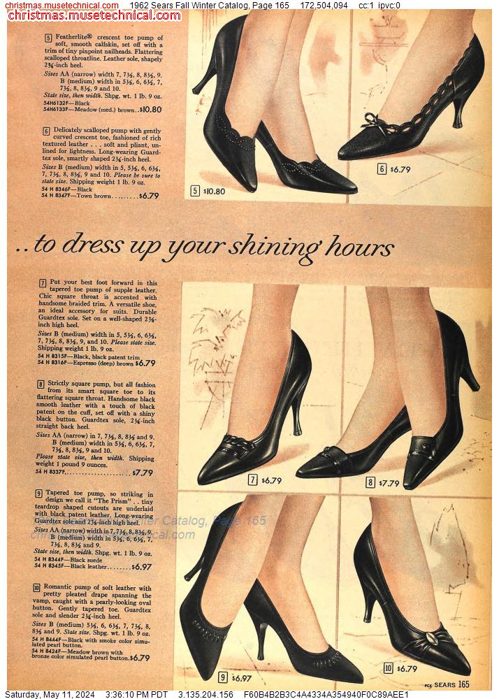 1962 Sears Fall Winter Catalog, Page 165