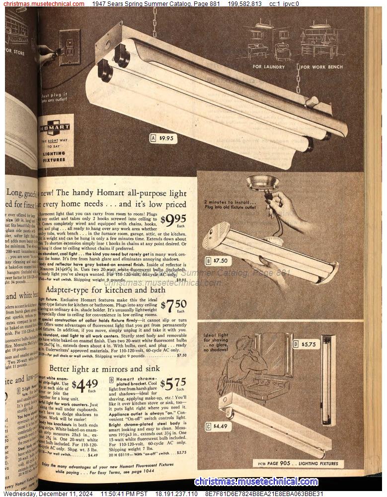 1947 Sears Spring Summer Catalog, Page 881