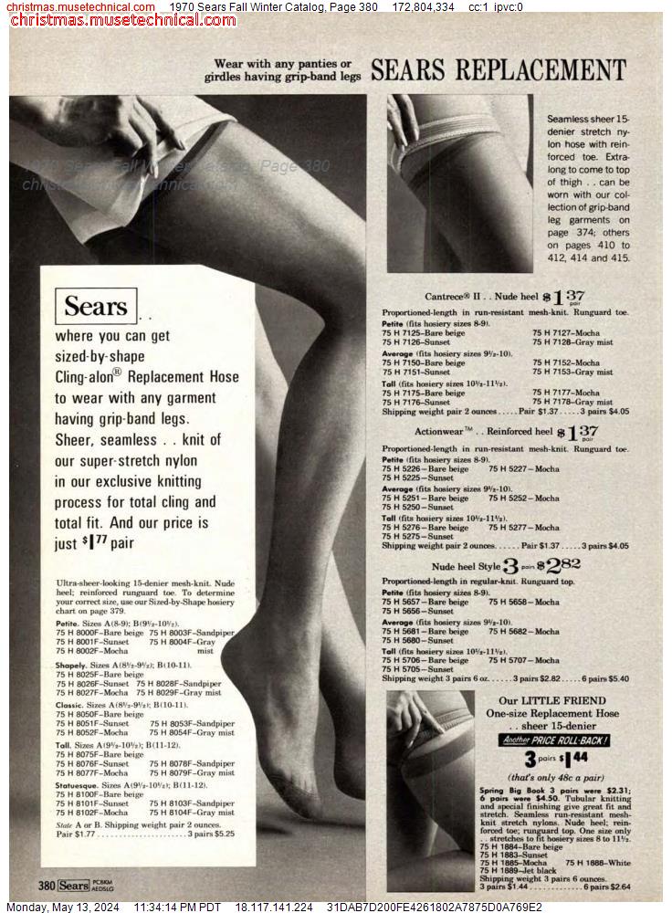 1970 Sears Fall Winter Catalog, Page 380