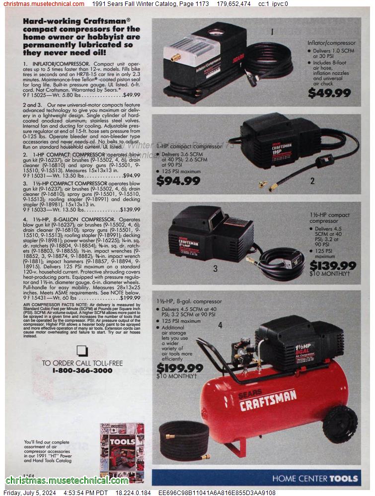 1991 Sears Fall Winter Catalog, Page 1173