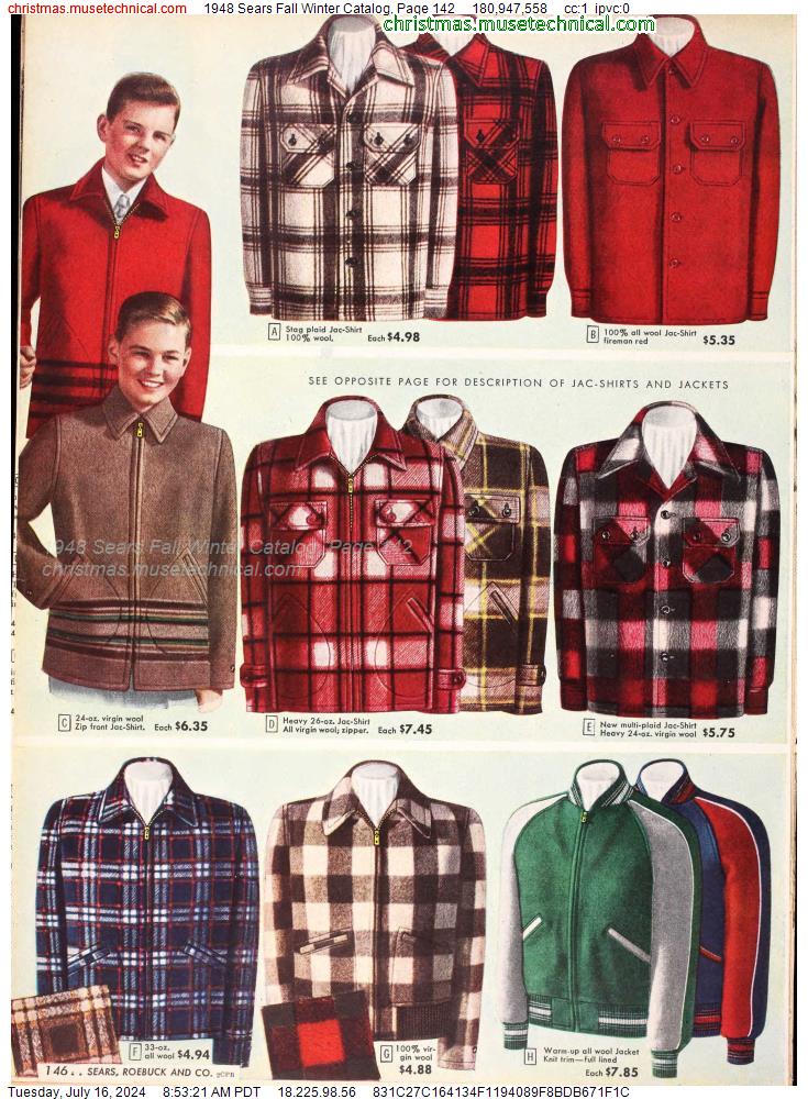 1948 Sears Fall Winter Catalog, Page 142
