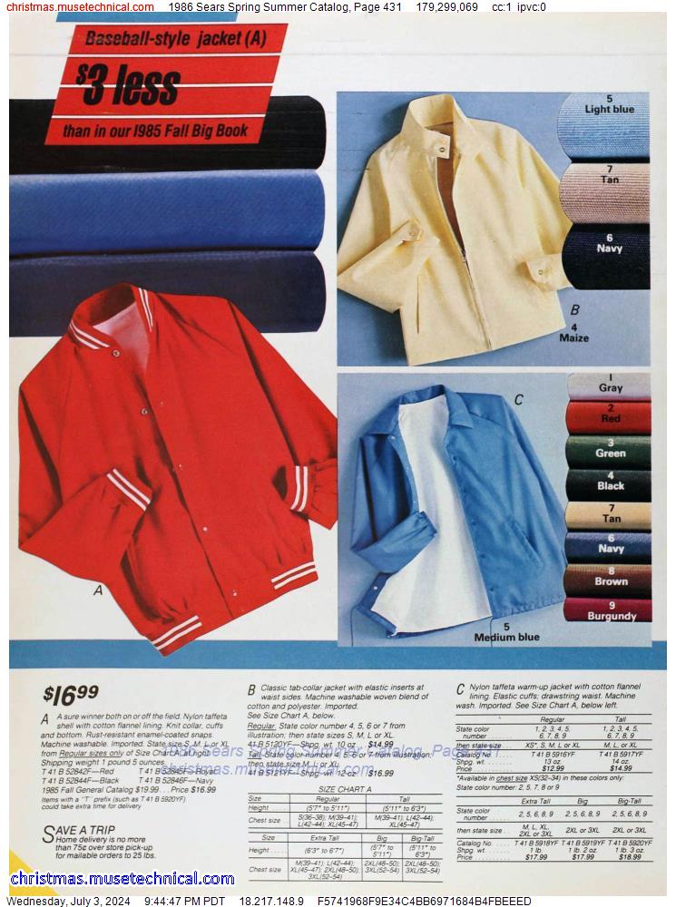1986 Sears Spring Summer Catalog, Page 431