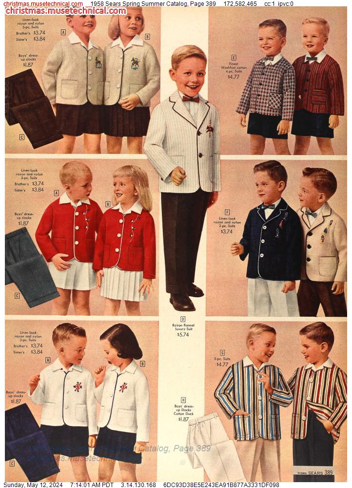1958 Sears Spring Summer Catalog, Page 389