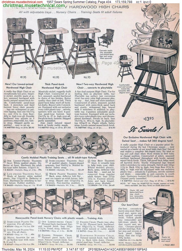 1957 Sears Spring Summer Catalog, Page 404