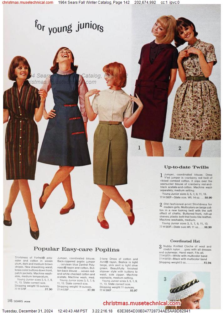 1964 Sears Fall Winter Catalog, Page 142