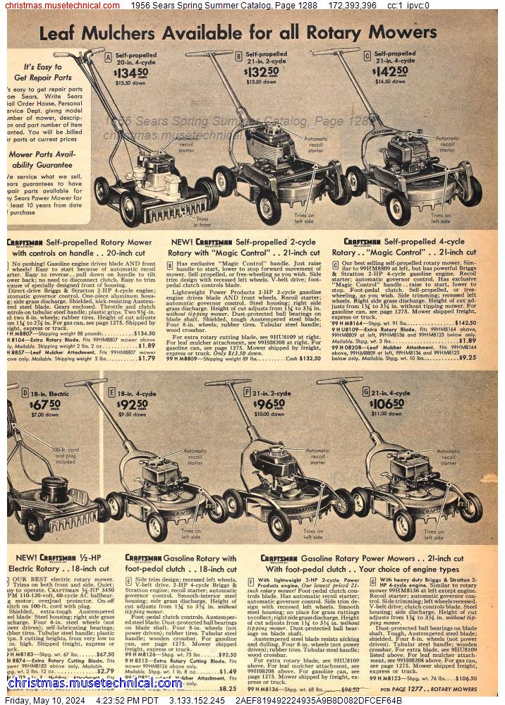 1956 Sears Spring Summer Catalog, Page 1288