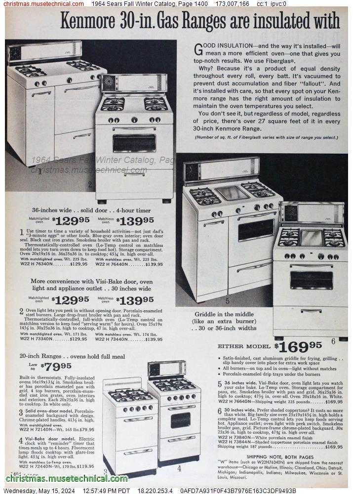 1964 Sears Fall Winter Catalog, Page 1400