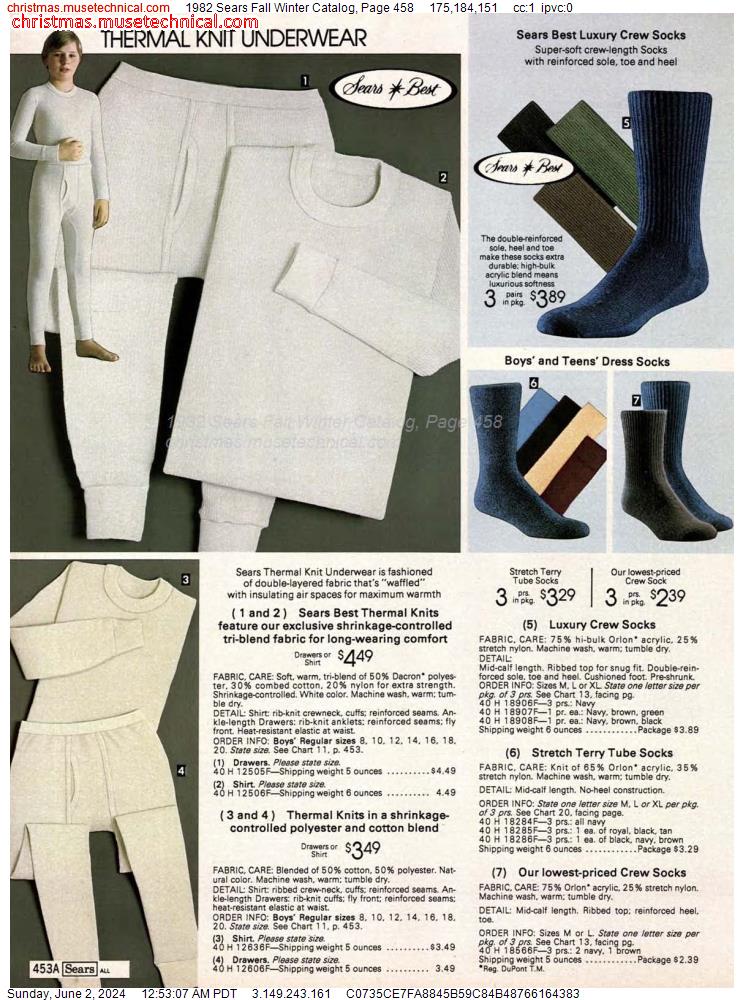 1982 Sears Fall Winter Catalog, Page 458