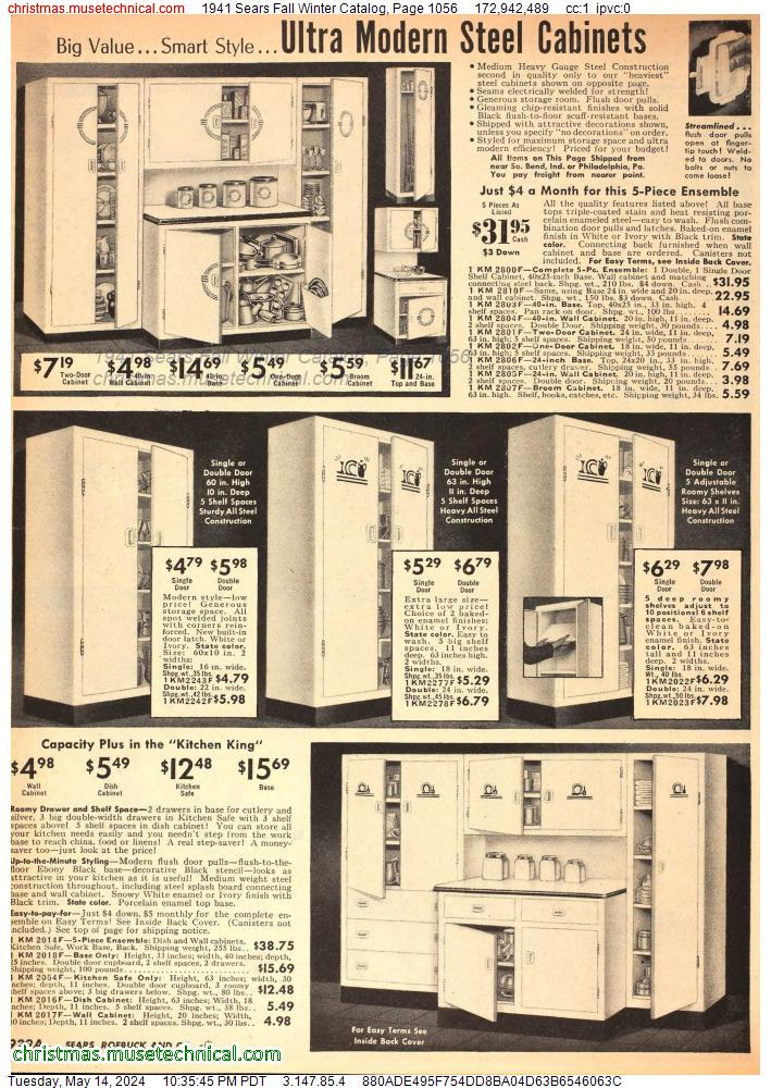 1941 Sears Fall Winter Catalog, Page 1056