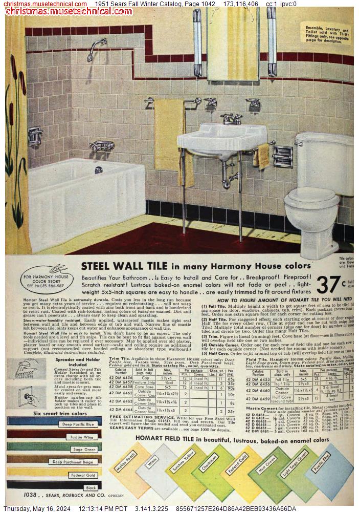 1951 Sears Fall Winter Catalog, Page 1042