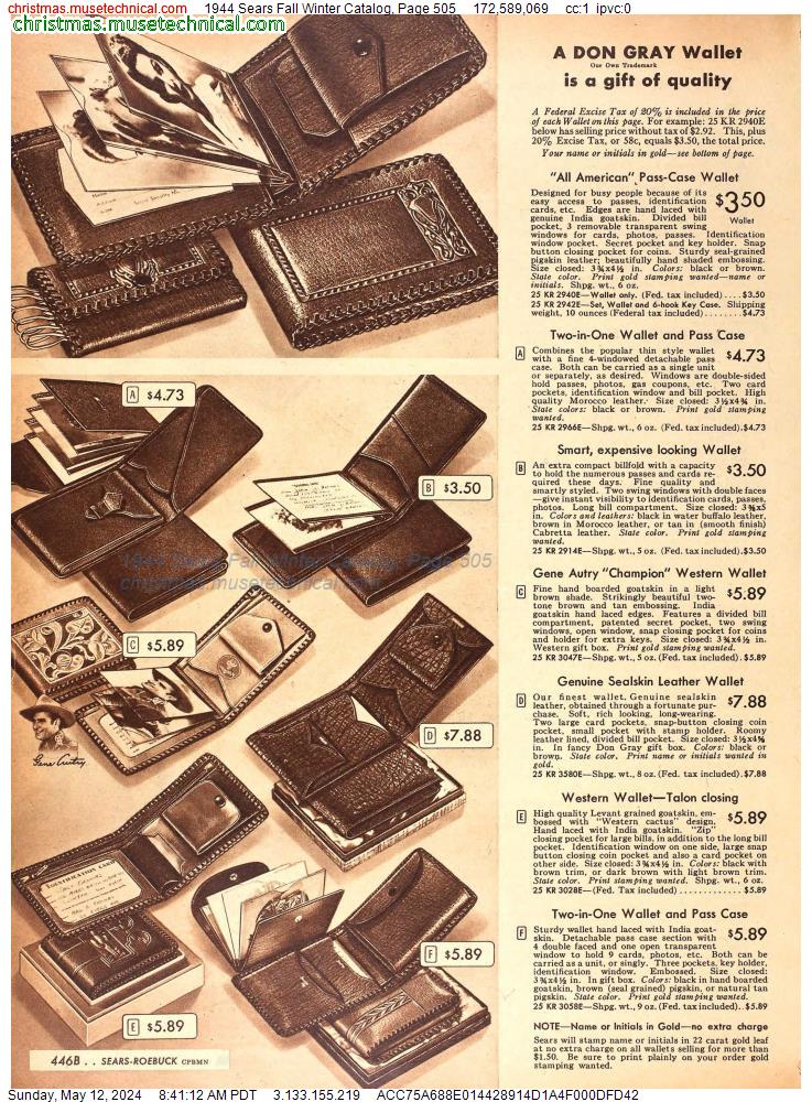 1944 Sears Fall Winter Catalog, Page 505