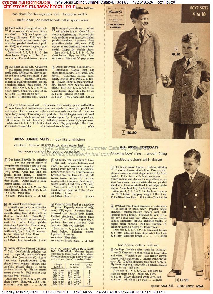 1949 Sears Spring Summer Catalog, Page 85
