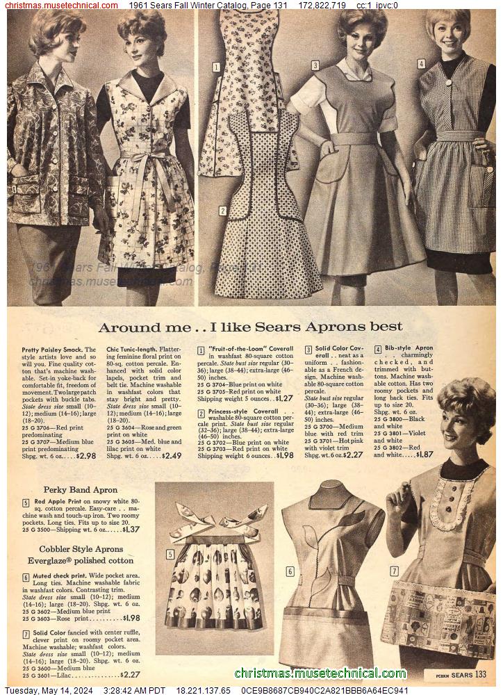 1961 Sears Fall Winter Catalog, Page 131