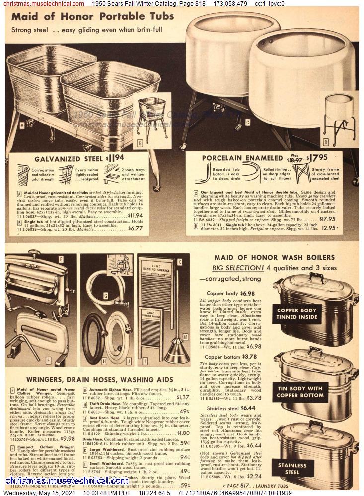 1950 Sears Fall Winter Catalog, Page 818