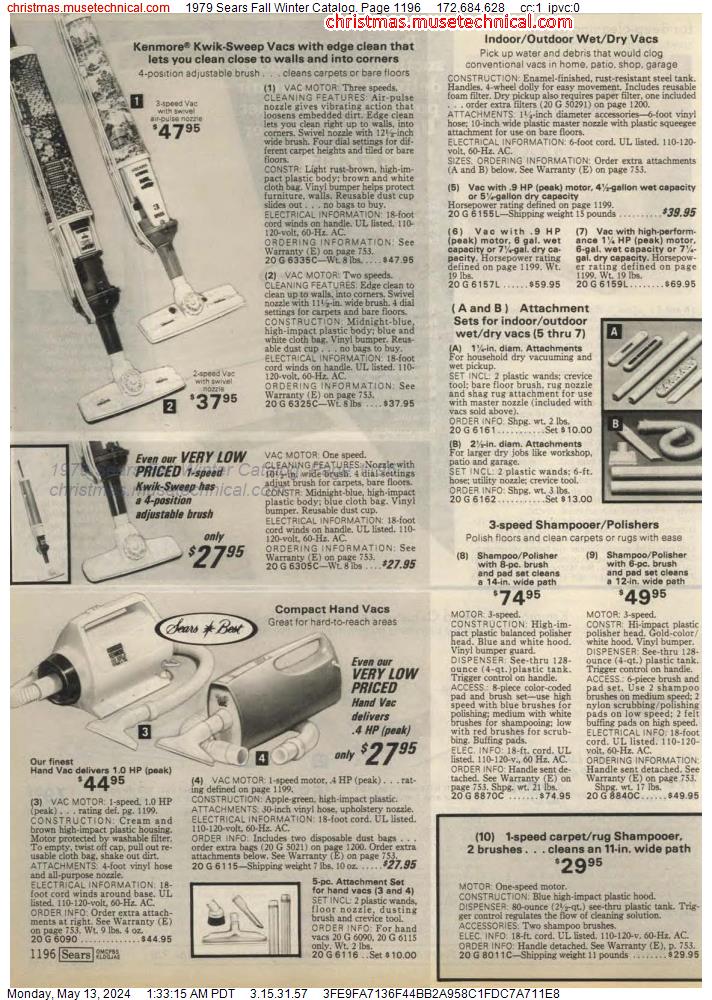 1979 Sears Fall Winter Catalog, Page 1196
