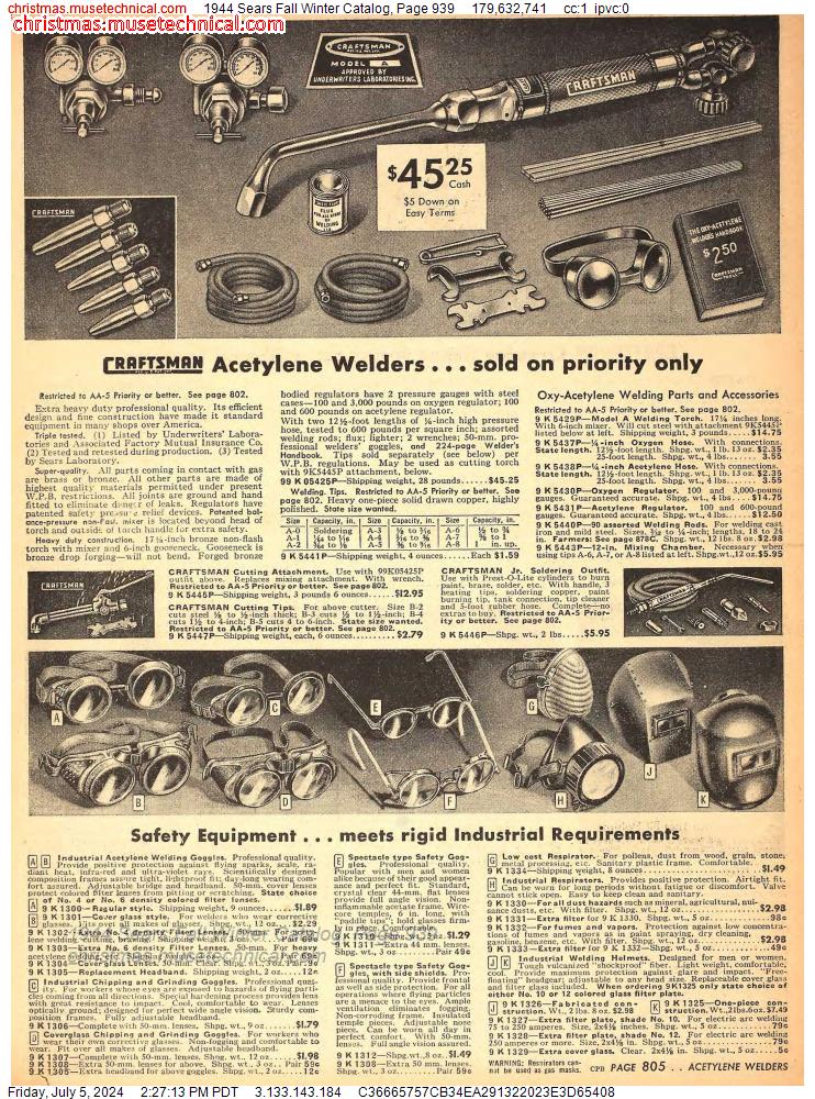 1944 Sears Fall Winter Catalog, Page 939