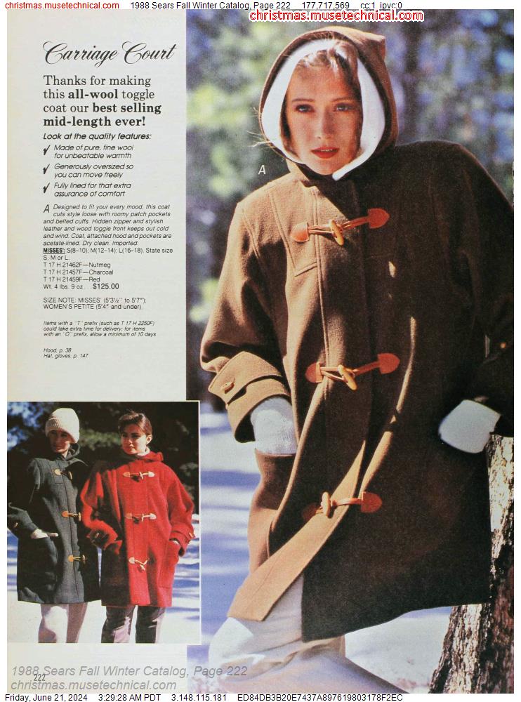 1988 Sears Fall Winter Catalog, Page 222