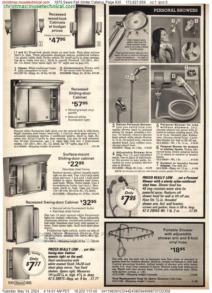 1975 Sears Fall Winter Catalog, Page 930