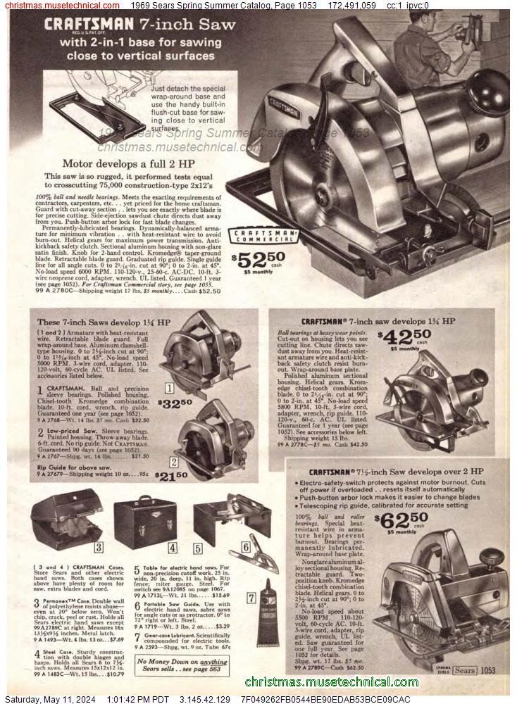 1969 Sears Spring Summer Catalog, Page 1053