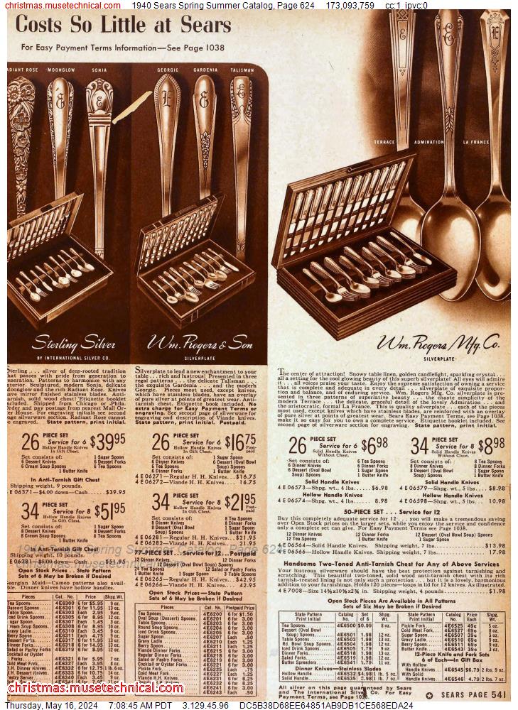 1940 Sears Spring Summer Catalog, Page 624