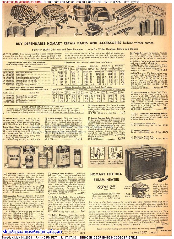 1948 Sears Fall Winter Catalog, Page 1078