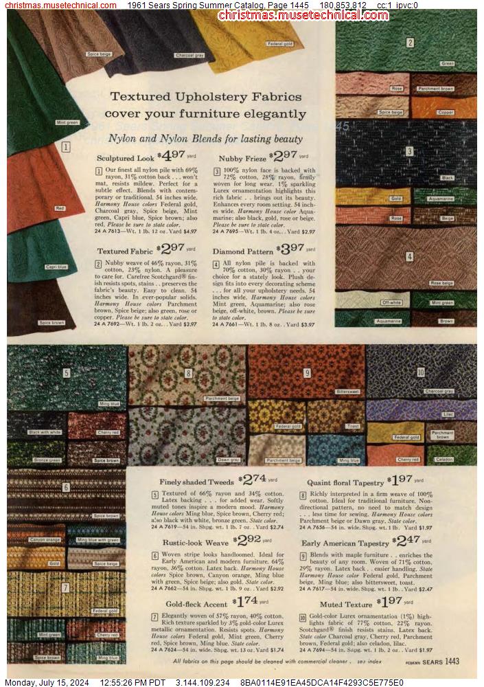 1961 Sears Spring Summer Catalog, Page 1445