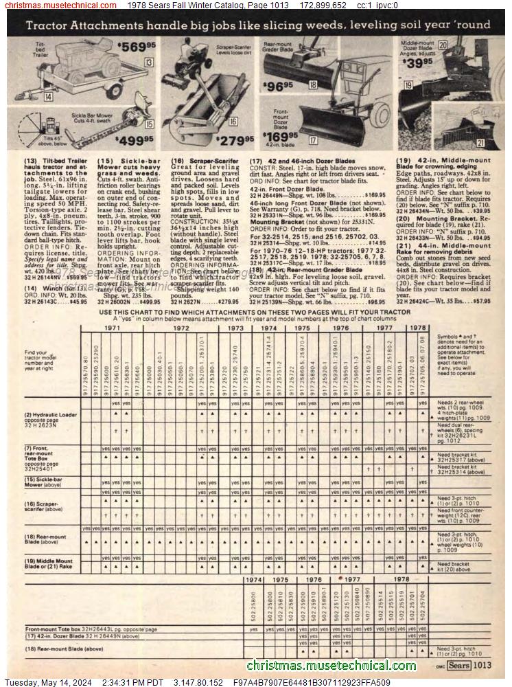1978 Sears Fall Winter Catalog, Page 1013