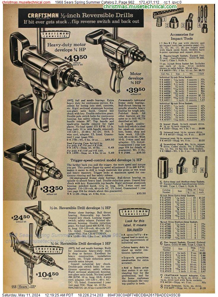 1968 Sears Spring Summer Catalog 2, Page 962