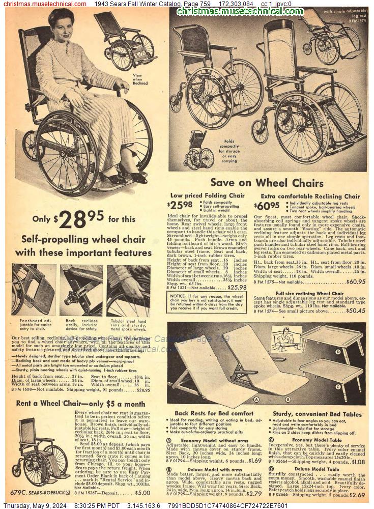 1943 Sears Fall Winter Catalog, Page 759