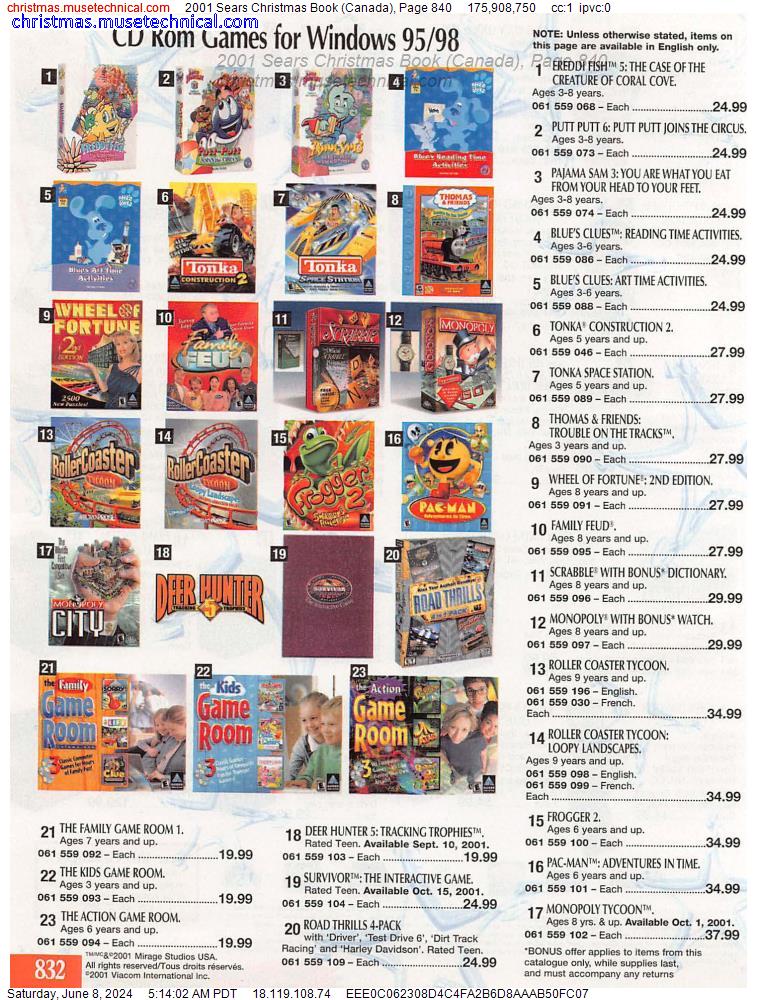 2001 Sears Christmas Book (Canada), Page 840