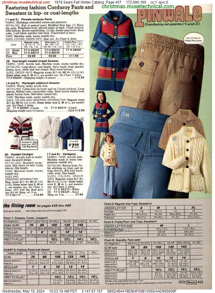 1978 Sears Fall Winter Catalog, Page 457