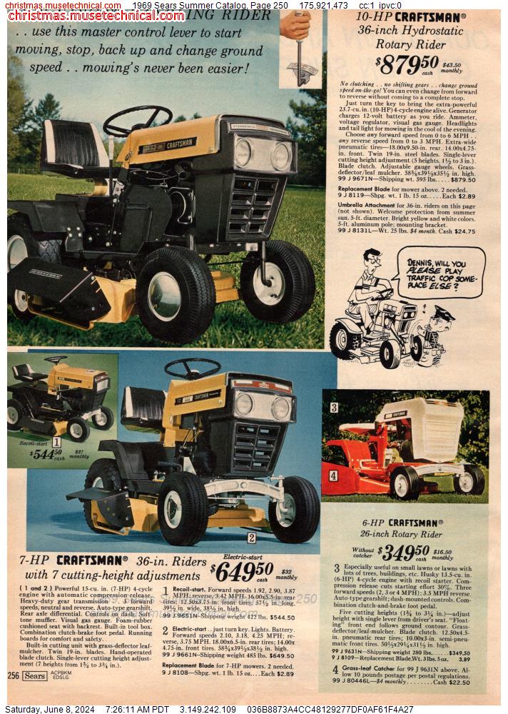 1969 Sears Summer Catalog, Page 250