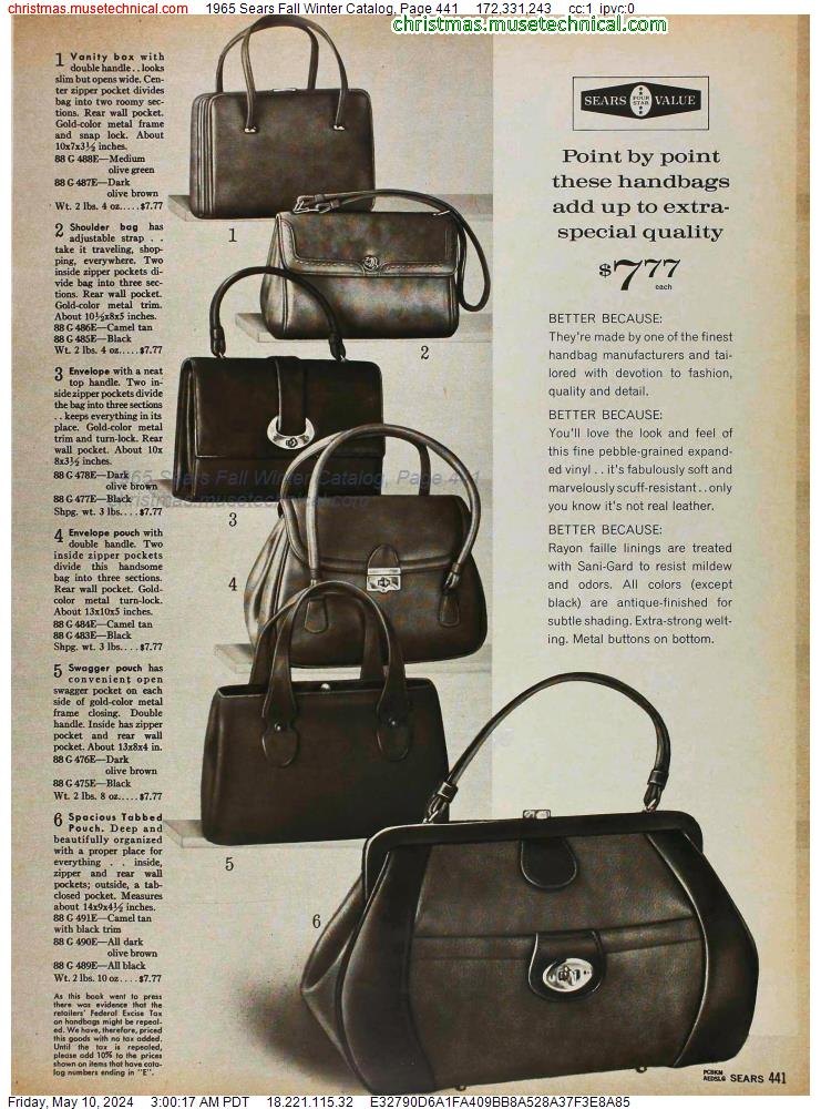 1965 Sears Fall Winter Catalog, Page 441