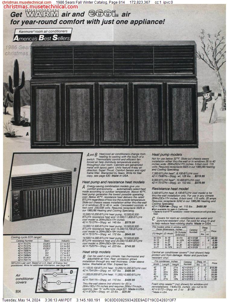 1986 Sears Fall Winter Catalog, Page 814