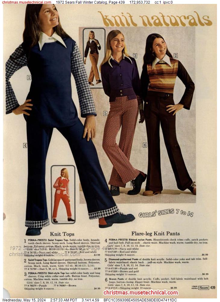 1972 Sears Fall Winter Catalog, Page 439