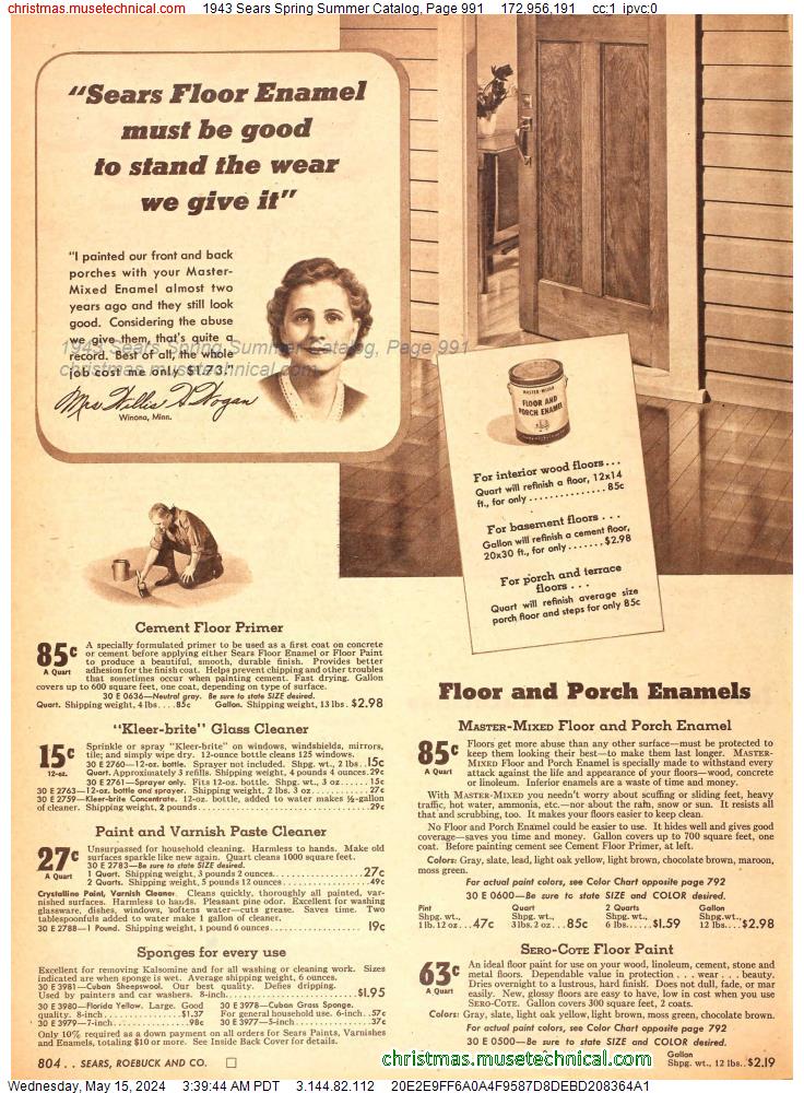 1943 Sears Spring Summer Catalog, Page 991