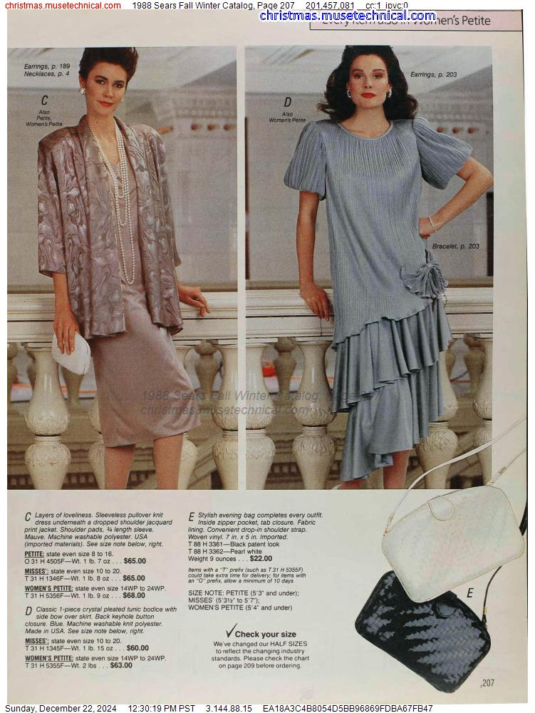 1988 Sears Fall Winter Catalog, Page 207