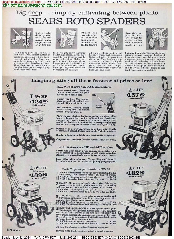 1966 Sears Spring Summer Catalog, Page 1026