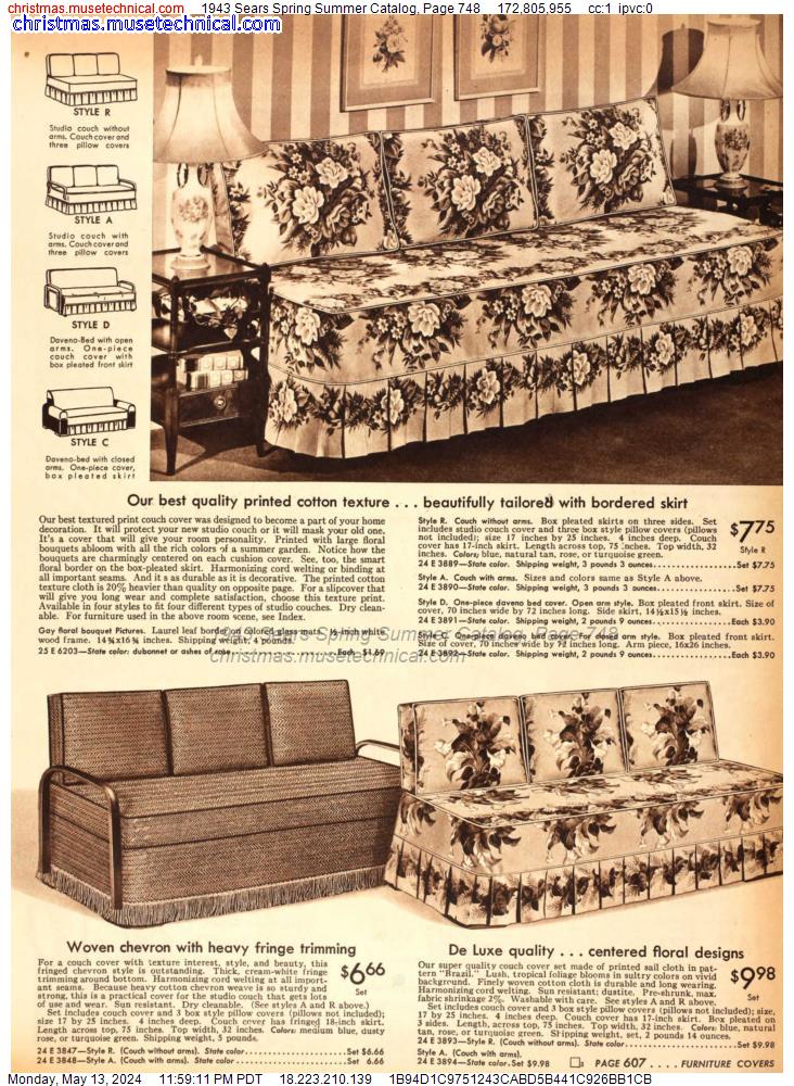 1943 Sears Spring Summer Catalog, Page 748